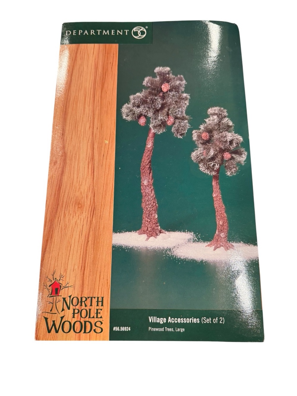 Department 56 Pinewood Tree Pair in Green, Brown, White